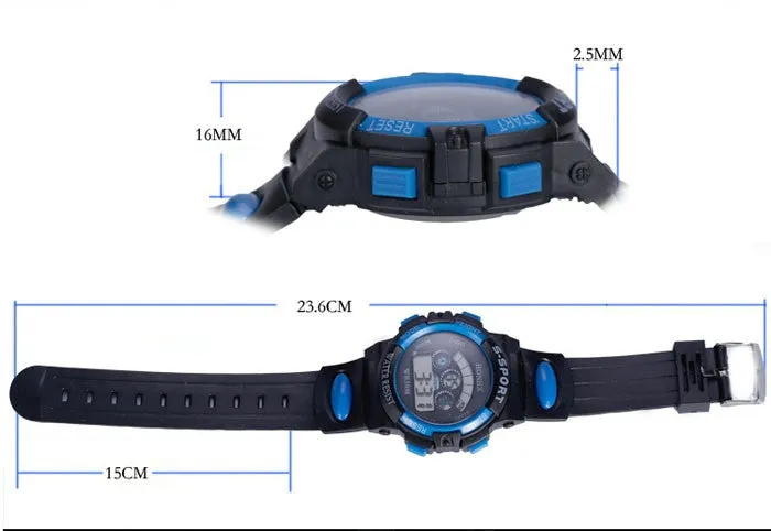 Fashion Rubber Band Night Light Wristwatch Waterproof Quartz Watch for Children Men(Size: 242 mm)