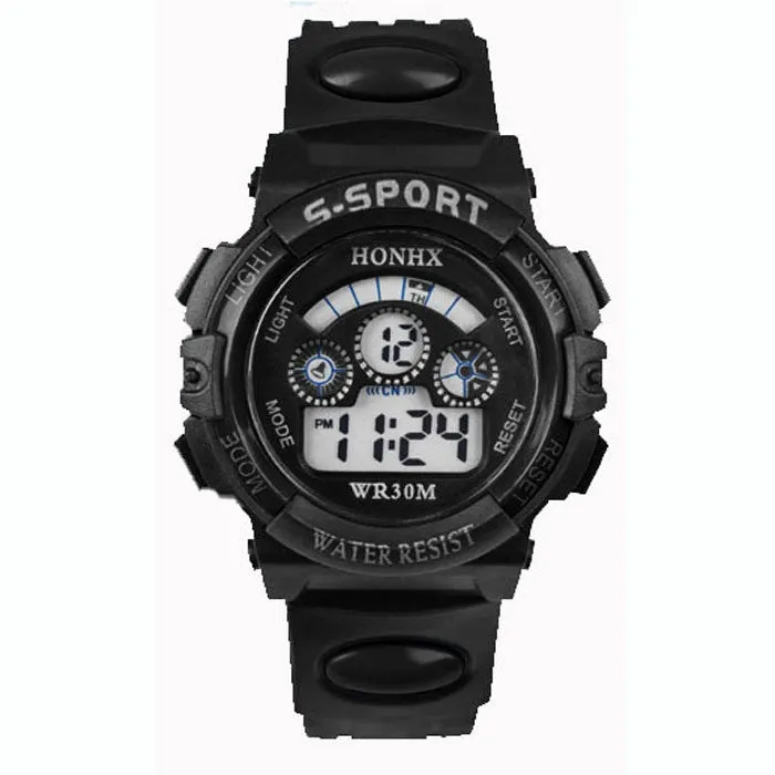 Fashion Rubber Band Night Light Wristwatch Waterproof Quartz Watch for Children Men(Size: 242 mm)