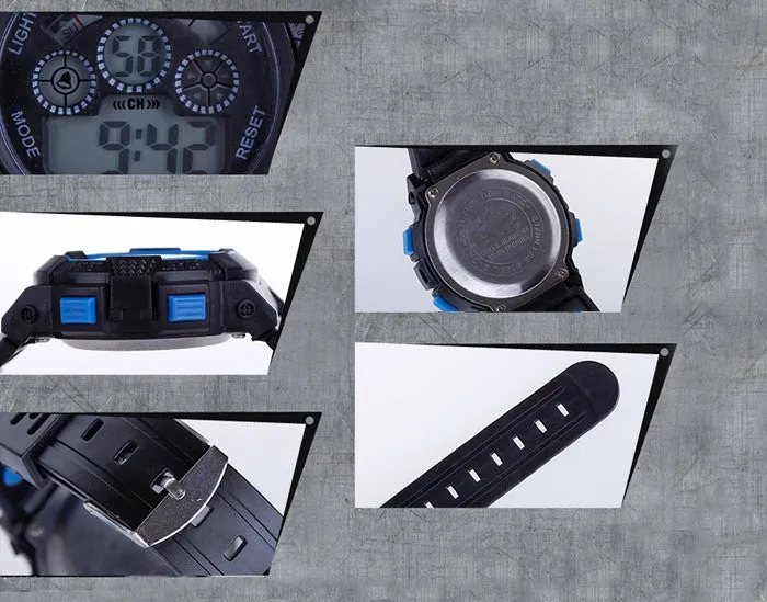 Fashion Rubber Band Night Light Wristwatch Waterproof Quartz Watch for Children Men(Size: 242 mm)
