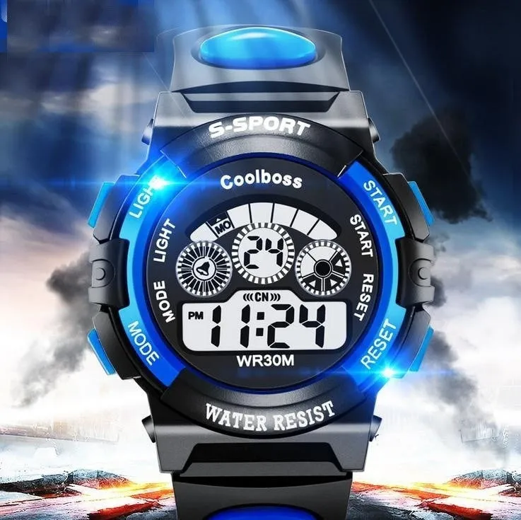 Fashion Rubber Band Night Light Wristwatch Waterproof Quartz Watch for Children Men(Size: 242 mm)
