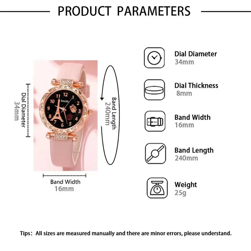 Fashion Women’s Round Flower Quartz Watch