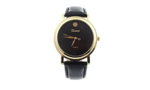 Faux Leather Band Analog Quartz Dial Watch