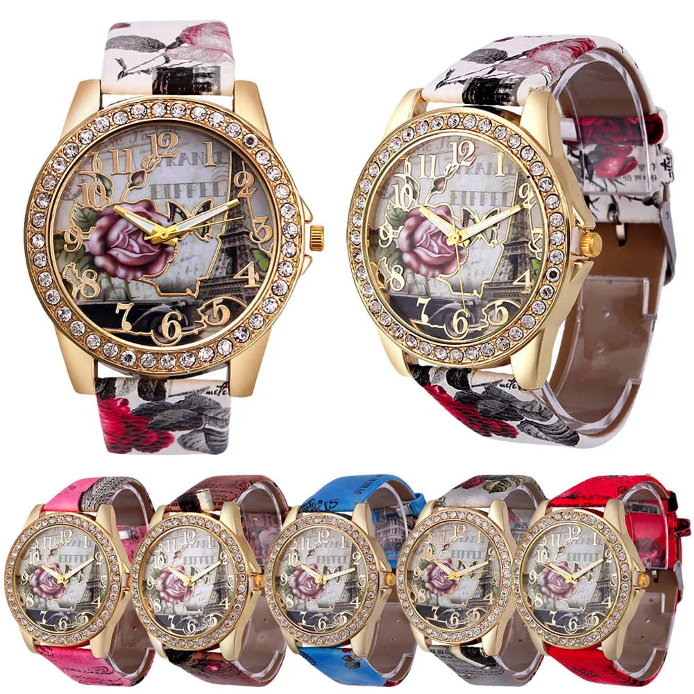 Flower Car Pattern Lady's Watch