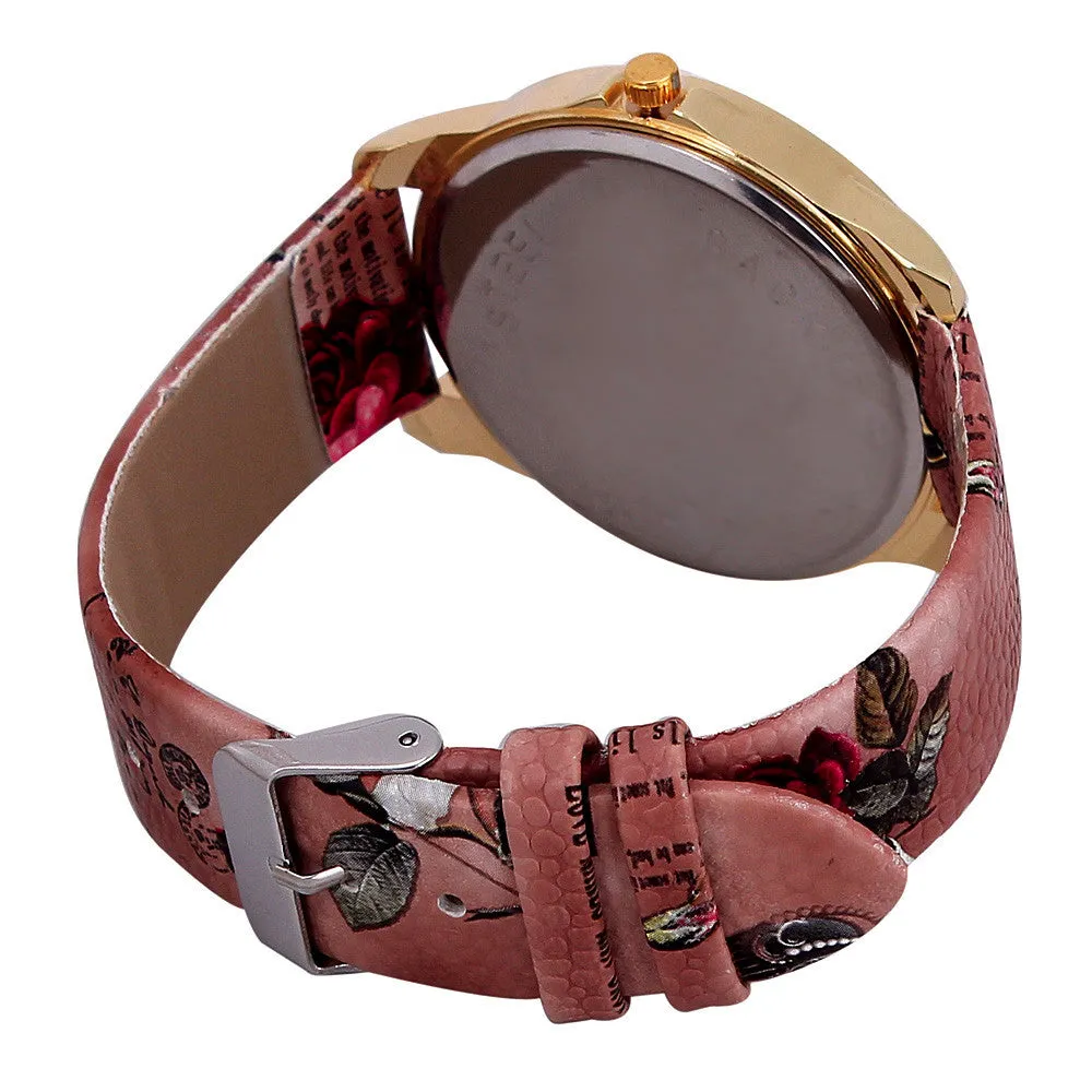 Flower Car Pattern Lady's Watch