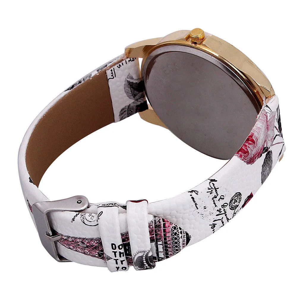 Flower Car Pattern Lady's Watch
