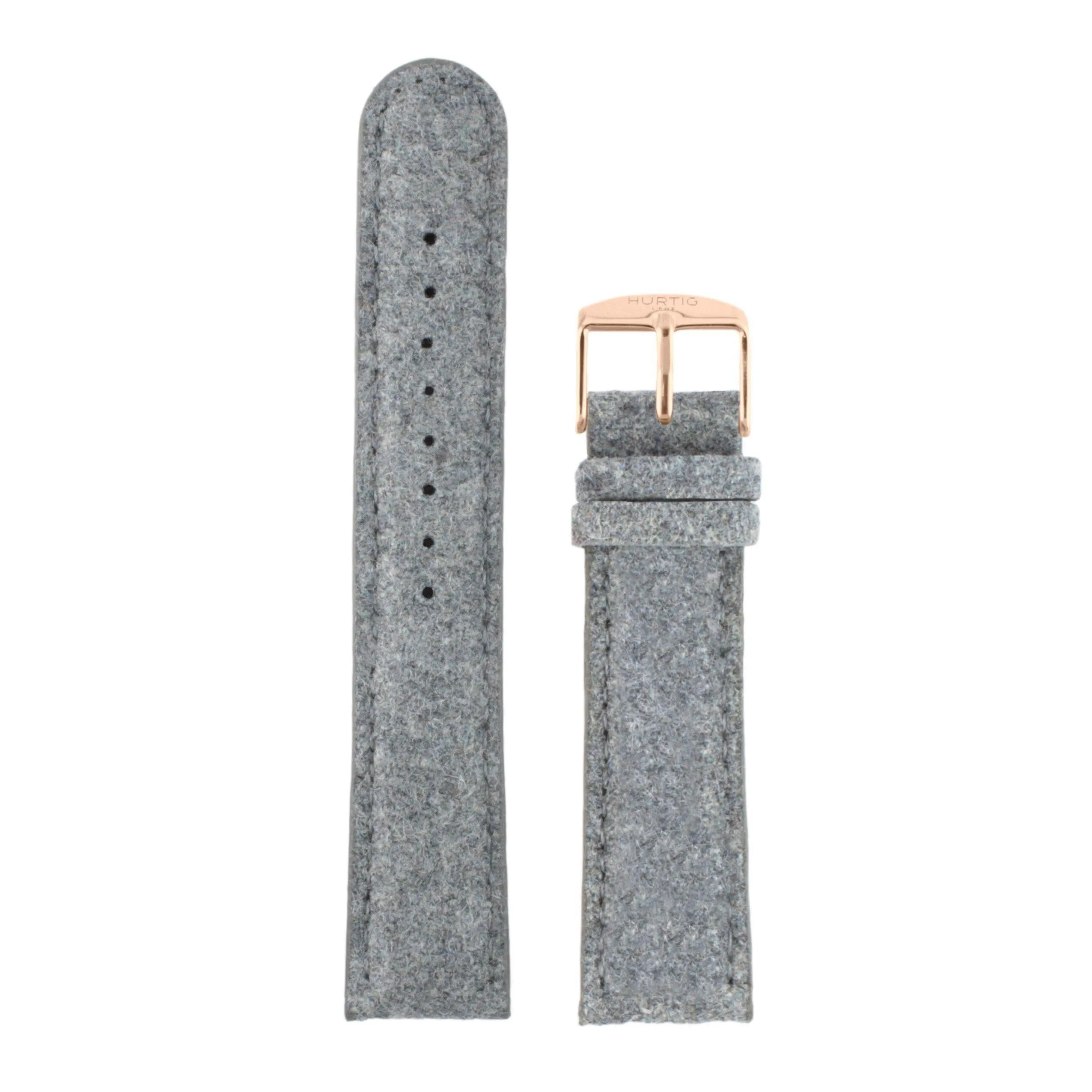 Grey and Rose Gold Vegan Tweed Strap