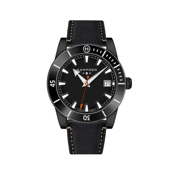 HAMPDEN MODEL 3 Diver’s Watch 100M Date Indicator Stainless Steel Wristwatch