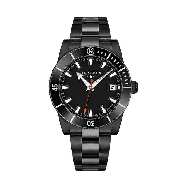 HAMPDEN MODEL 3 Diver’s Watch 100M Date Indicator Stainless Steel Wristwatch