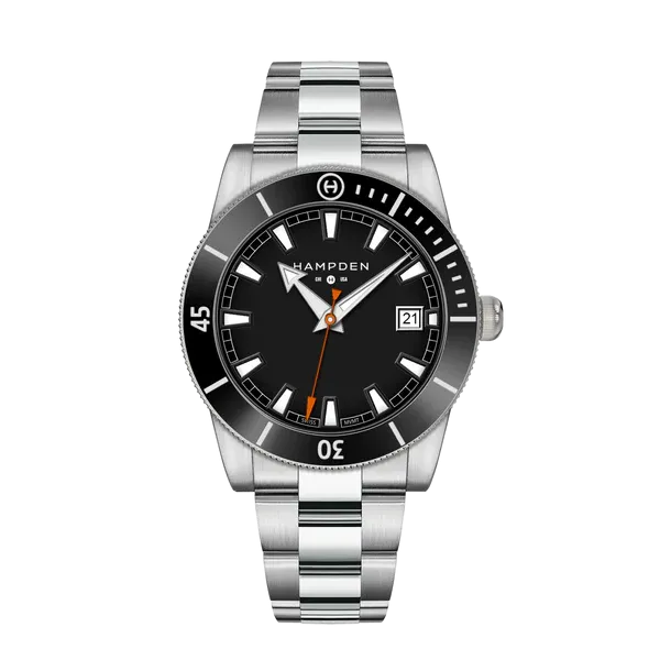 HAMPDEN MODEL 3 Diver’s Watch 100M Date Indicator Stainless Steel Wristwatch