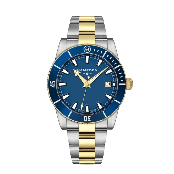 HAMPDEN MODEL 3 Diver’s Watch 100M Date Indicator Stainless Steel Wristwatch