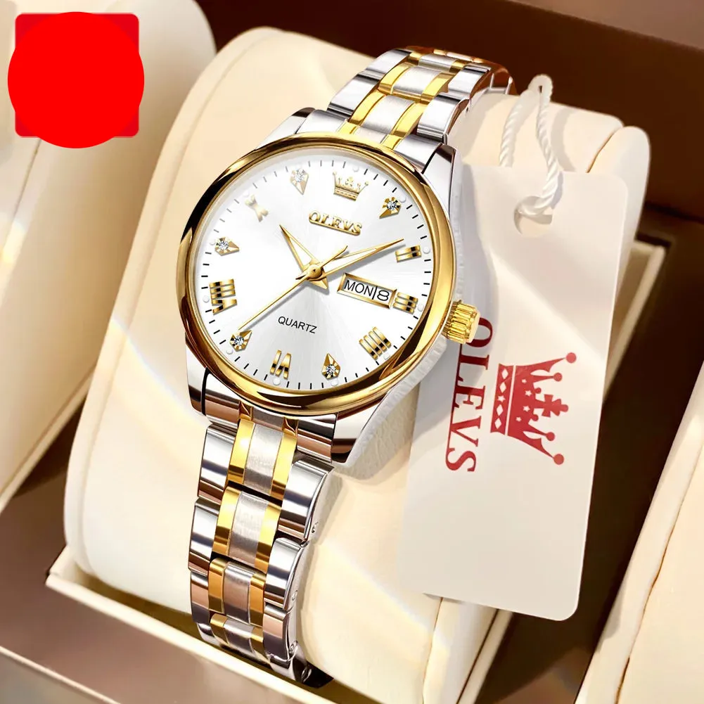 High Quality Luxury Couple Watch Stainless Steel Waterproof