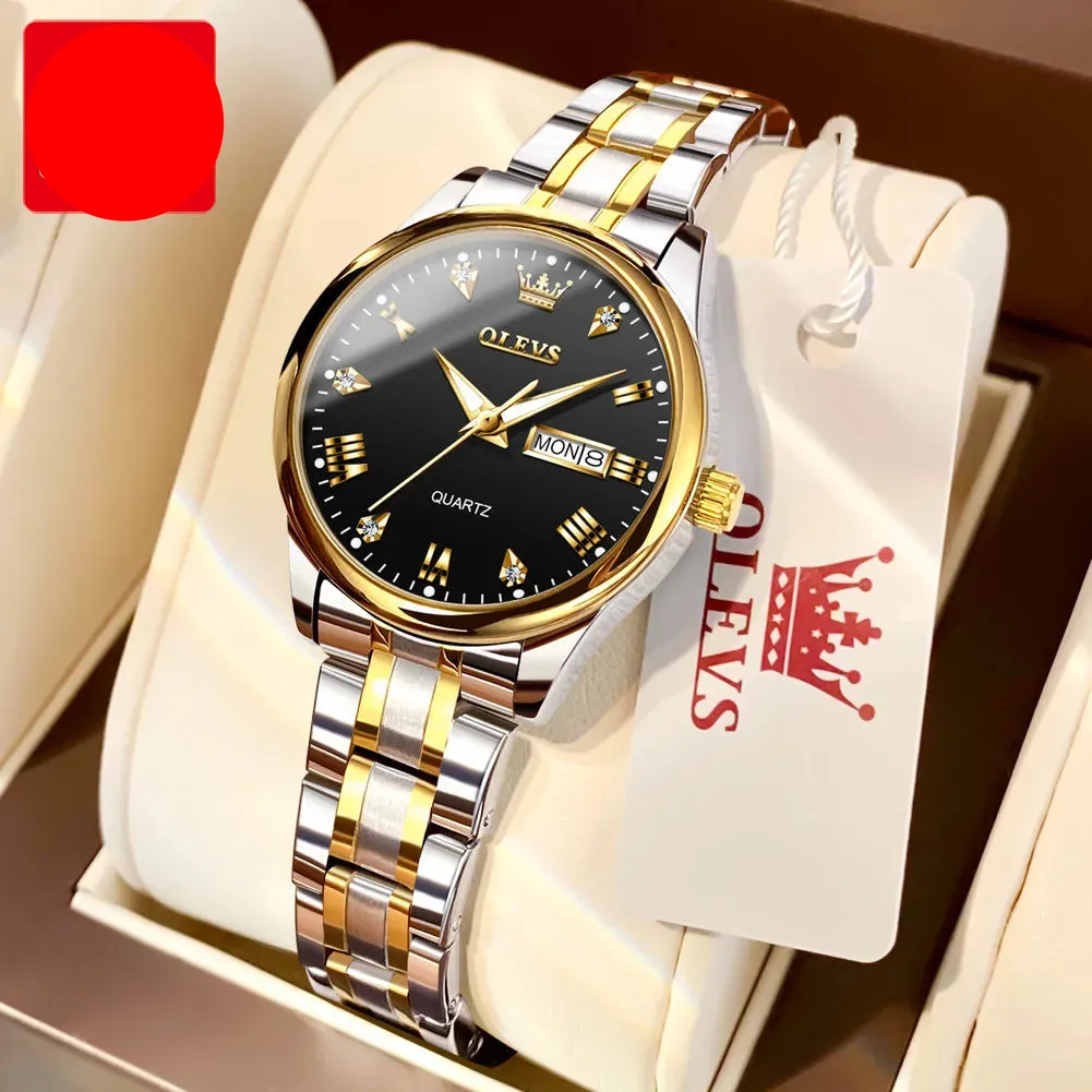High Quality Luxury Couple Watch Stainless Steel Waterproof