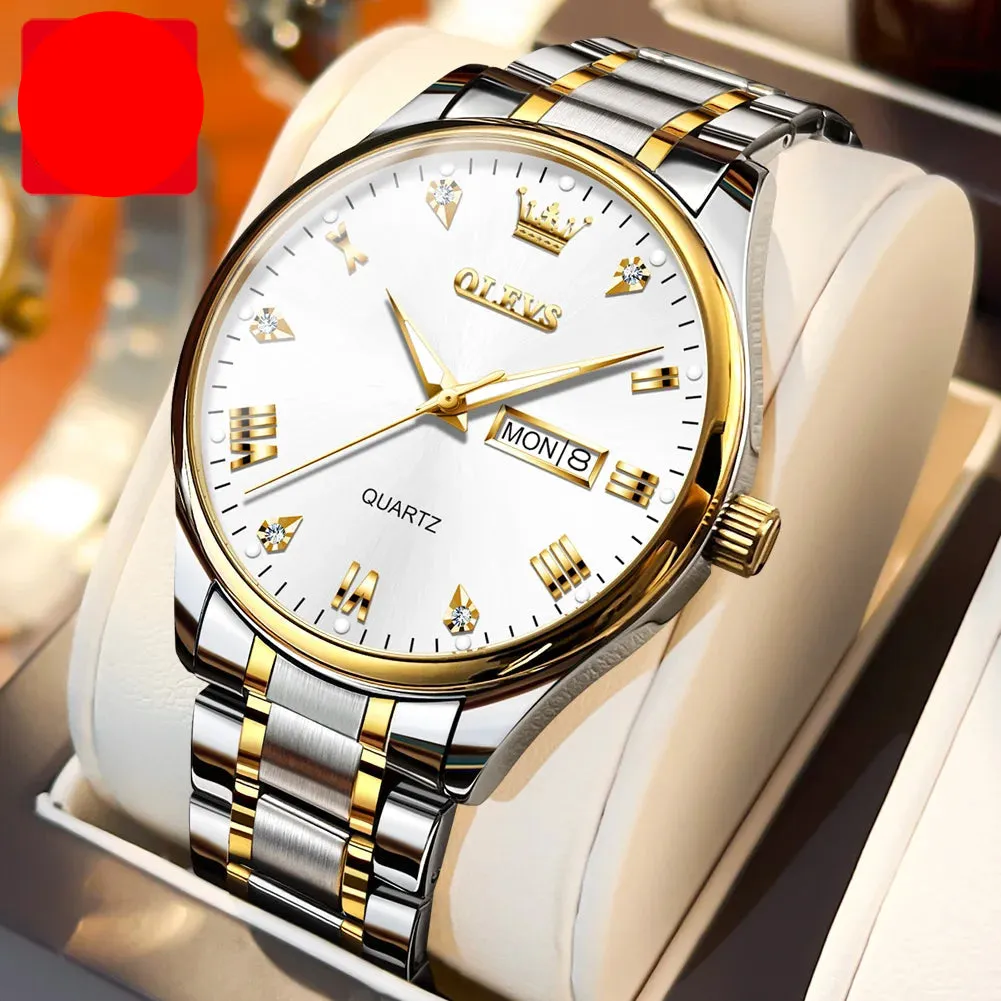 High Quality Luxury Couple Watch Stainless Steel Waterproof