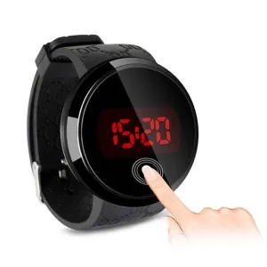 Interactive Touch Screen LED Digital Watch with Silicone Band - Unisex (White)