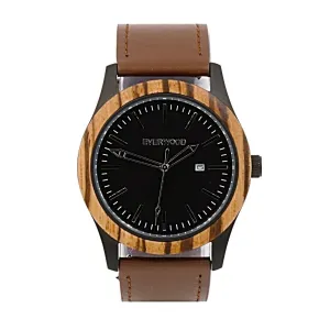 Inverness | Zebrawood | Brown Leather