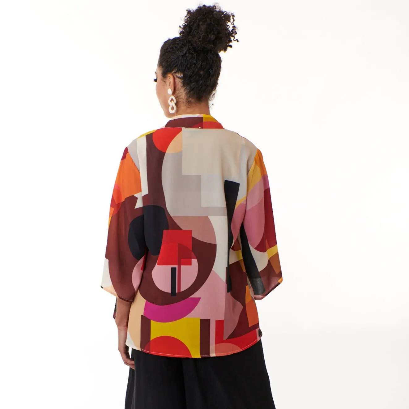 Kozan, Crepe, Kendall Kimono Jacket in Rothko print