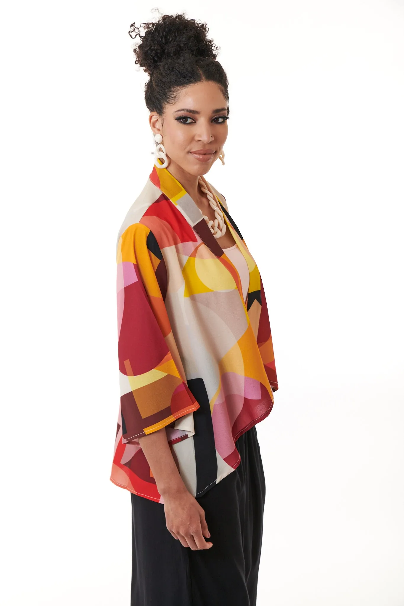 Kozan, Crepe, Kendall Kimono Jacket in Rothko print