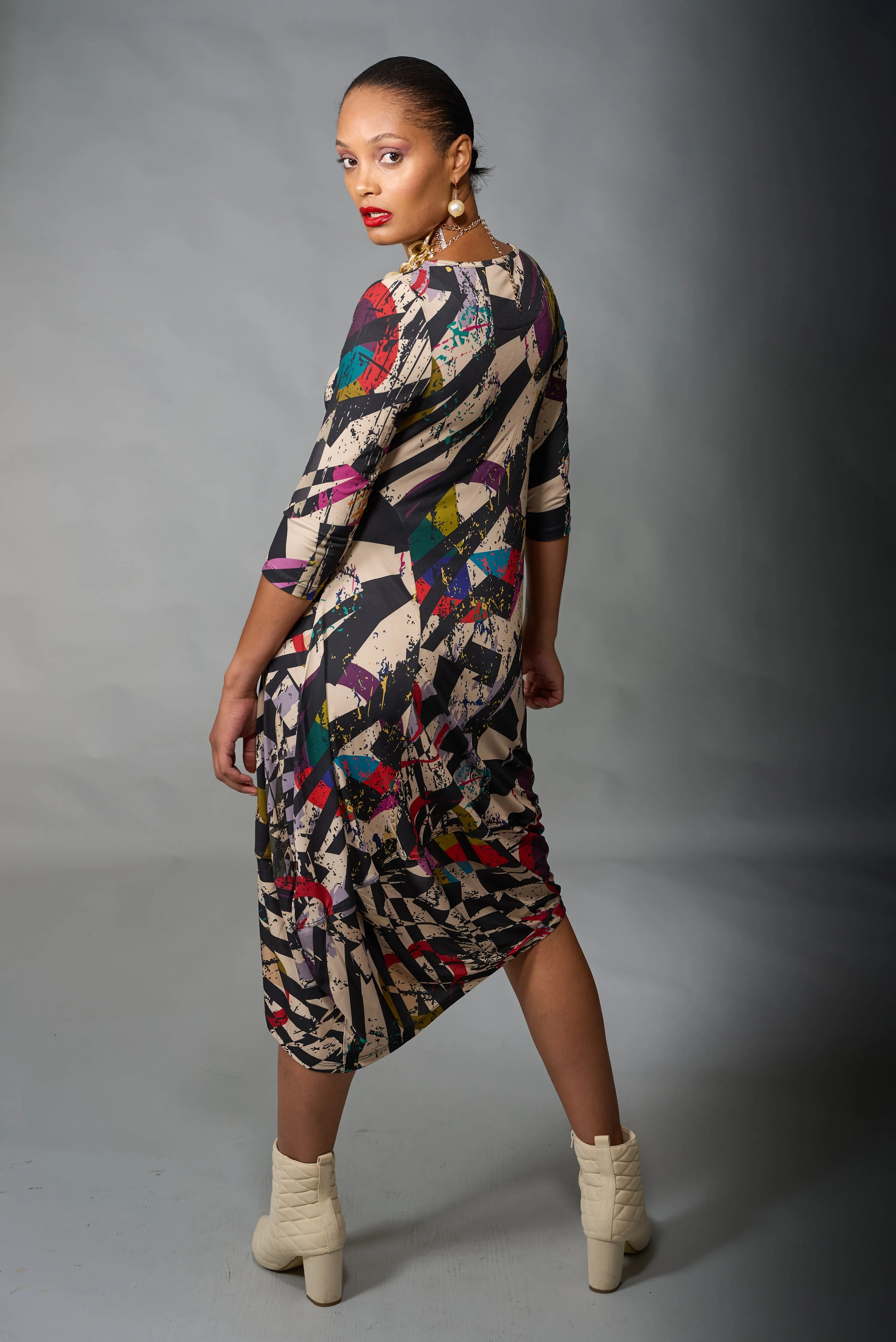 Kozan, Knit, Demi Midi Dress in Gallery Print