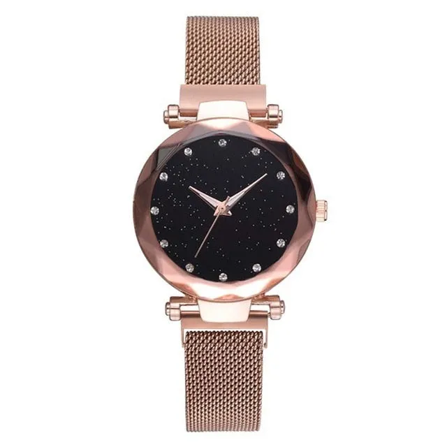 Ladies Magnetic Starry Sky Clock Quartz Wristwatches Luxury Watches