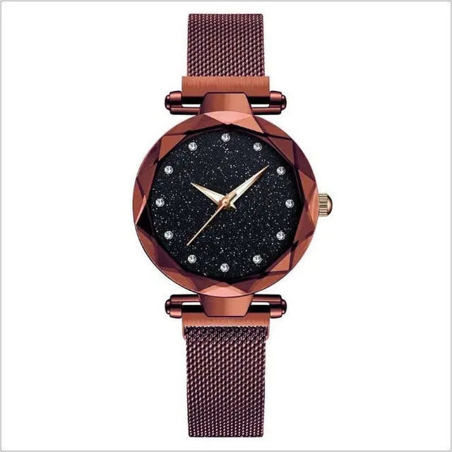 Ladies Magnetic Starry Sky Clock Quartz Wristwatches Luxury Watches