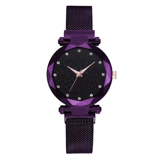 Ladies Magnetic Starry Sky Clock Quartz Wristwatches Luxury Watches