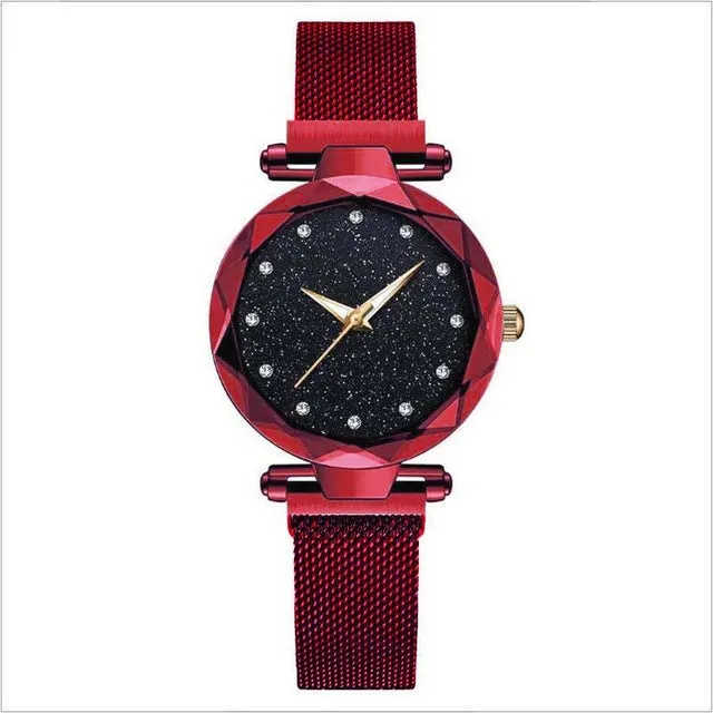 Ladies Magnetic Starry Sky Clock Quartz Wristwatches Luxury Watches