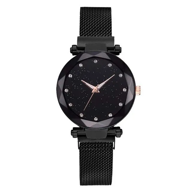 Ladies Magnetic Starry Sky Clock Quartz Wristwatches Luxury Watches