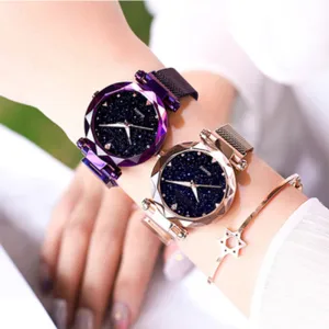 Ladies Magnetic Starry Sky Clock Quartz Wristwatches Luxury Watches