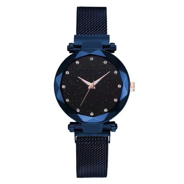 Ladies Magnetic Starry Sky Clock Quartz Wristwatches Luxury Watches