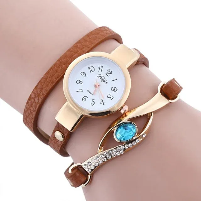 ladies watches Hot Fashion Women diamond bracelet watches Wrap Around Leatheroid Quartz Wrist Watch montre femme