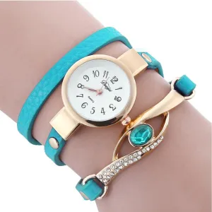 ladies watches Hot Fashion Women diamond bracelet watches Wrap Around Leatheroid Quartz Wrist Watch montre femme