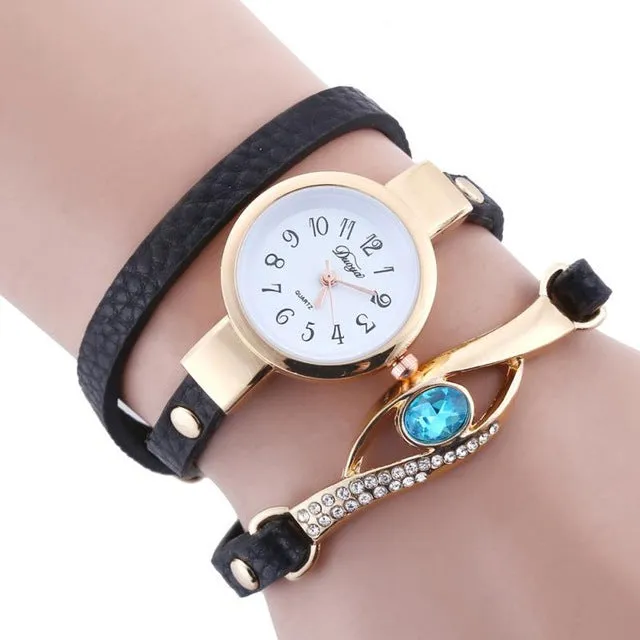 ladies watches Hot Fashion Women diamond bracelet watches Wrap Around Leatheroid Quartz Wrist Watch montre femme