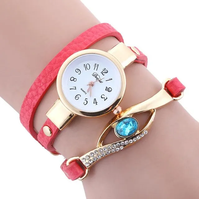 ladies watches Hot Fashion Women diamond bracelet watches Wrap Around Leatheroid Quartz Wrist Watch montre femme