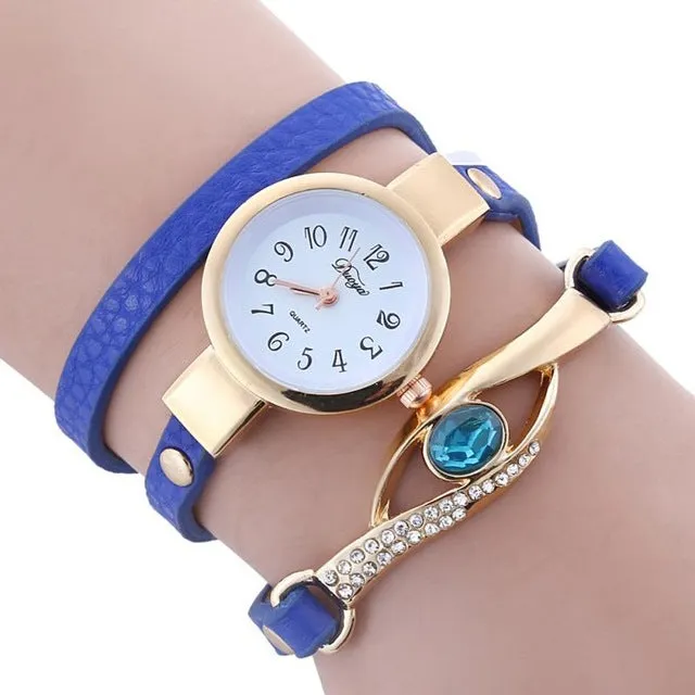 ladies watches Hot Fashion Women diamond bracelet watches Wrap Around Leatheroid Quartz Wrist Watch montre femme
