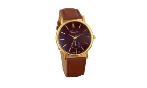 Leather Band Analog Quartz Wristwatch Watches