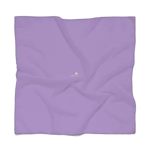 Light Purple Designer Poly Scarf, Solid Color Lightweight Fashion Accessories- Made in USA