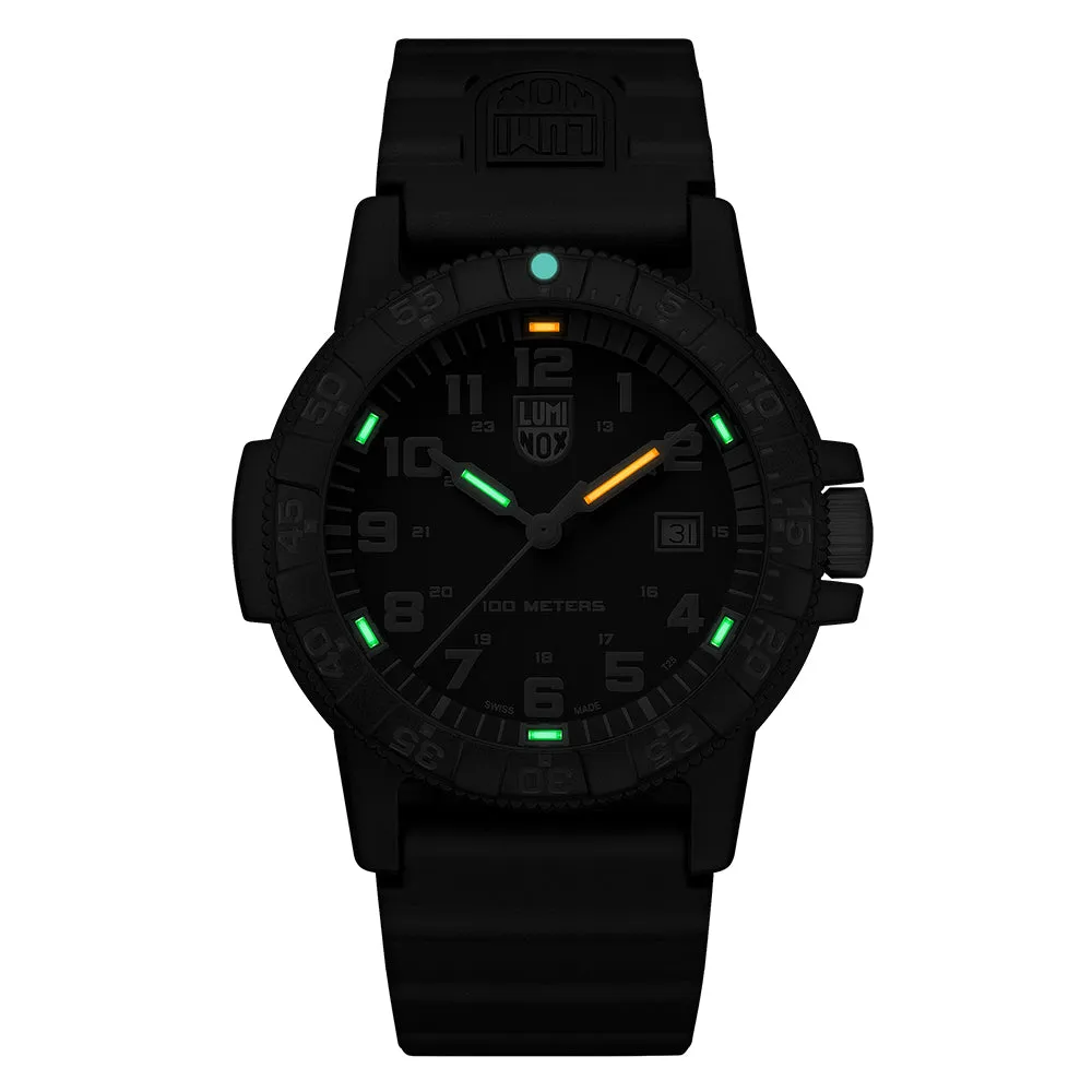 Luminox Men's Leatherback Sea Turtle Giant 0320 Series Black Polyurethane Strap Black Analog Dial Quartz Watch - XS.0329