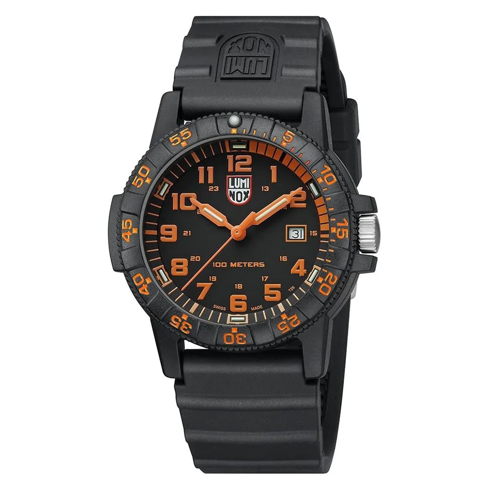 Luminox Men's Leatherback Sea Turtle Giant 0320 Series Black Polyurethane Strap Black Analog Dial Quartz Watch - XS.0329