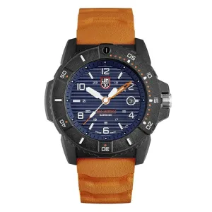 Luminox Men's Navy Seal 3600 Series Orange Rubber Band Navy Blue Dial Quartz Analog Watch - XS.3603