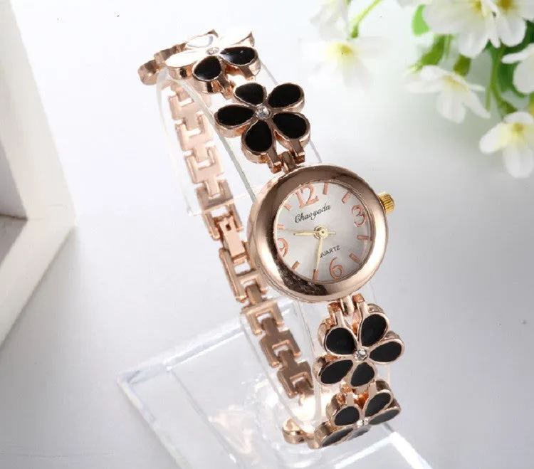 Luxury Crystal Flower Women's  Bracelet Watch