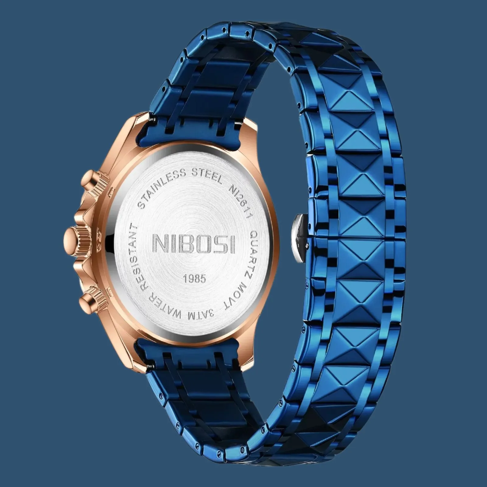 Luxury NIBOSI 2024 Men's Waterproof Stainless Steel Sport Watch - Big Dial Quartz Timepiece