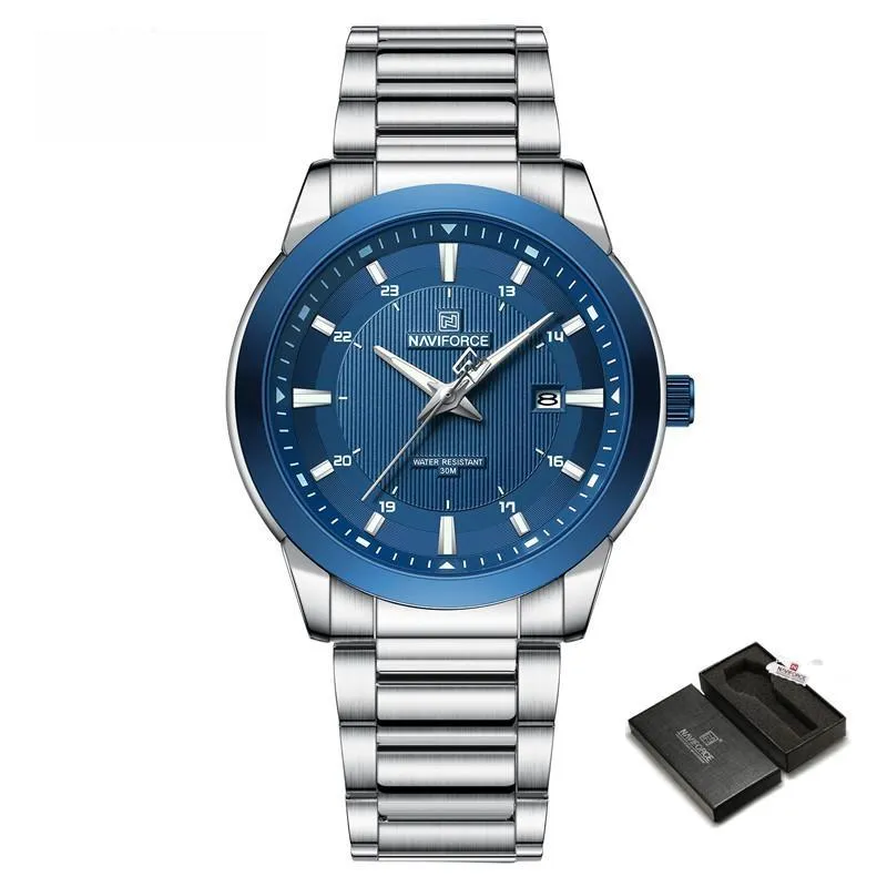 Luxury Watch For Men Stainless Steel Fashion Waterproof Quartz Wristwatch