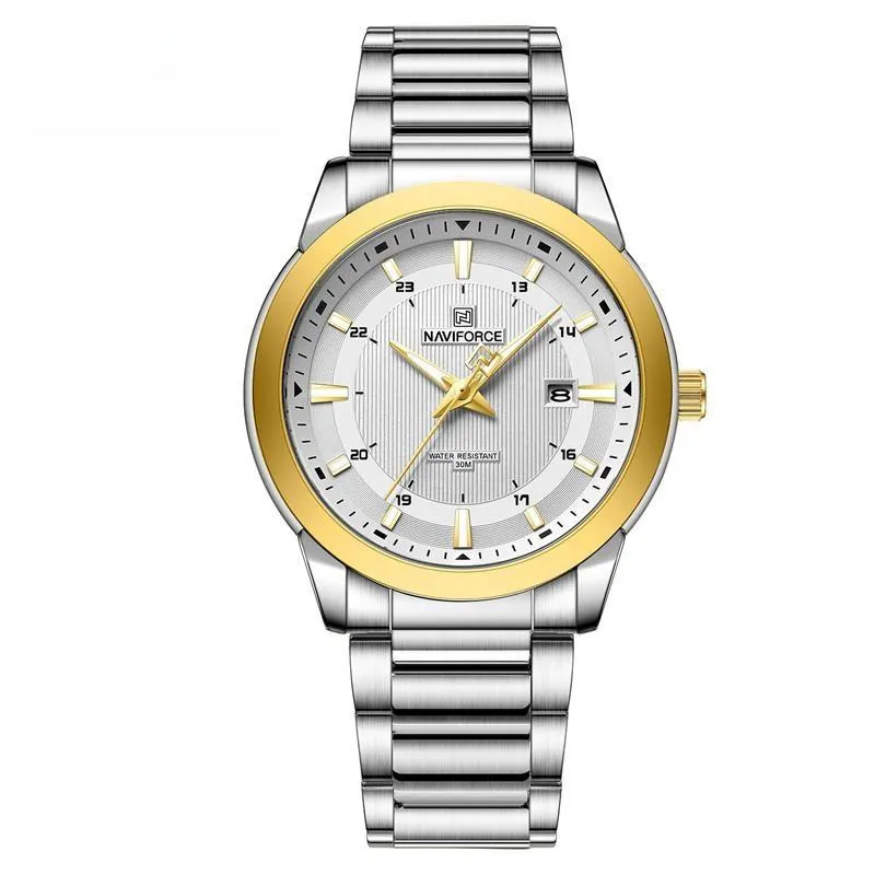 Luxury Watch For Men Stainless Steel Fashion Waterproof Quartz Wristwatch