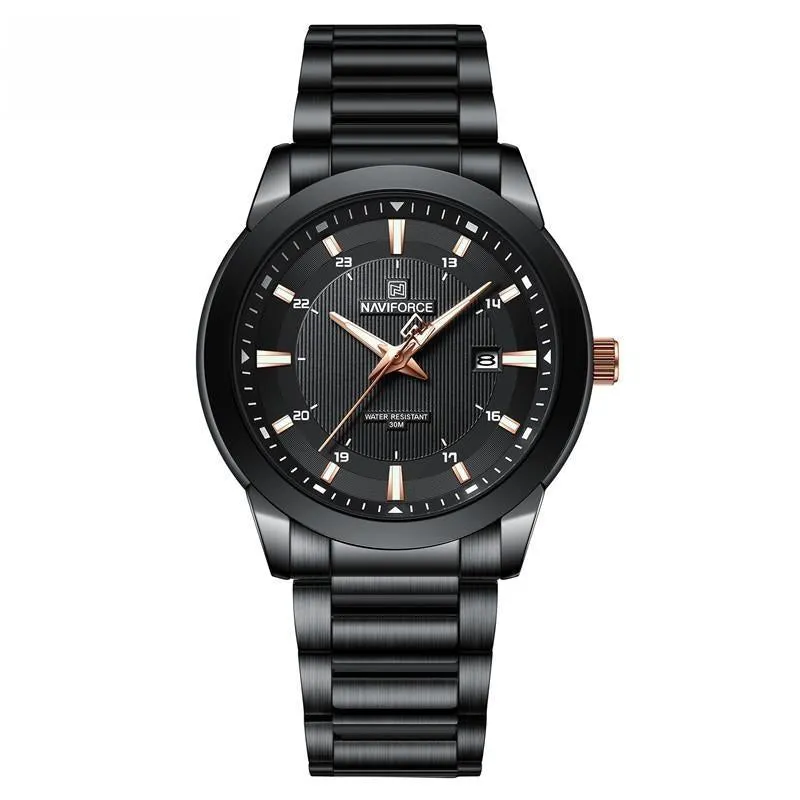 Luxury Watch For Men Stainless Steel Fashion Waterproof Quartz Wristwatch