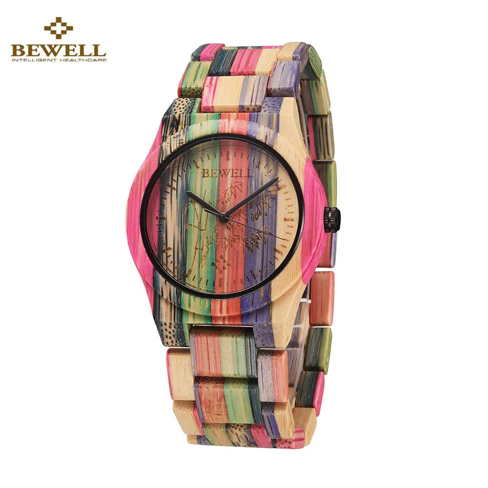 Luxury Women Watches BEWELL Full Bamboo Watches Natural Quartz Wooden Bamboo Watch Women Clock Wood Watch With Bamboo Band