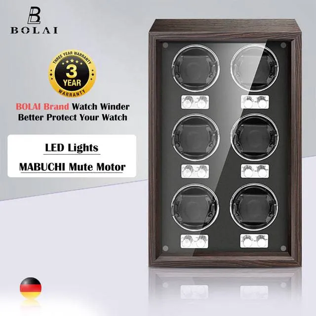 Luxury Wood Watch Winder High-End 2 4 Slot Automatic Watches Box with Motor Watch Cabinet Clock Storage Box