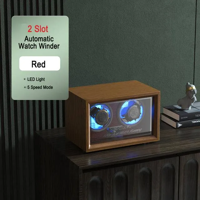 Luxury Wood Watch Winder High-End 2 4 Slot Automatic Watches Box with Motor Watch Cabinet Clock Storage Box