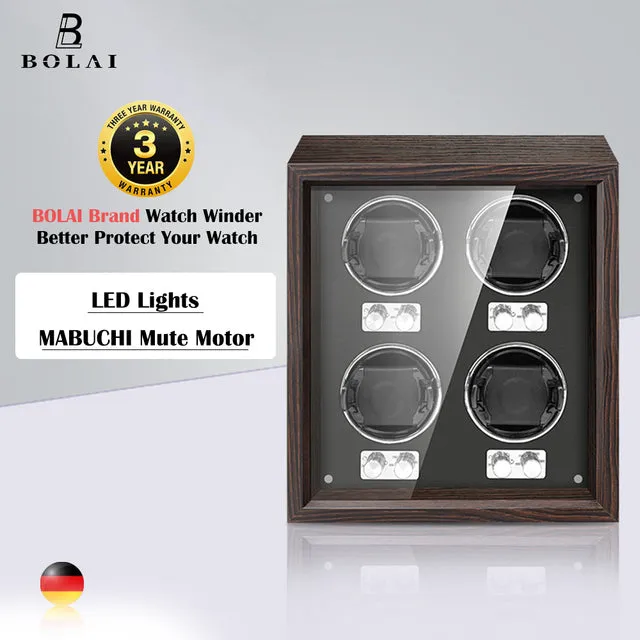 Luxury Wood Watch Winder High-End 2 4 Slot Automatic Watches Box with Motor Watch Cabinet Clock Storage Box