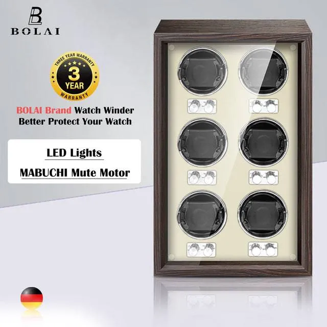 Luxury Wood Watch Winder High-End 2 4 Slot Automatic Watches Box with Motor Watch Cabinet Clock Storage Box
