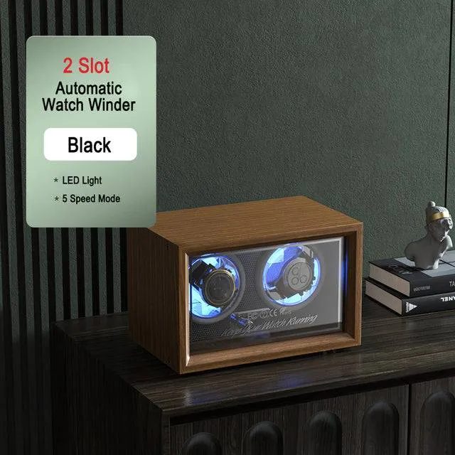 Luxury Wood Watch Winder High-End 2 4 Slot Automatic Watches Box with Motor Watch Cabinet Clock Storage Box